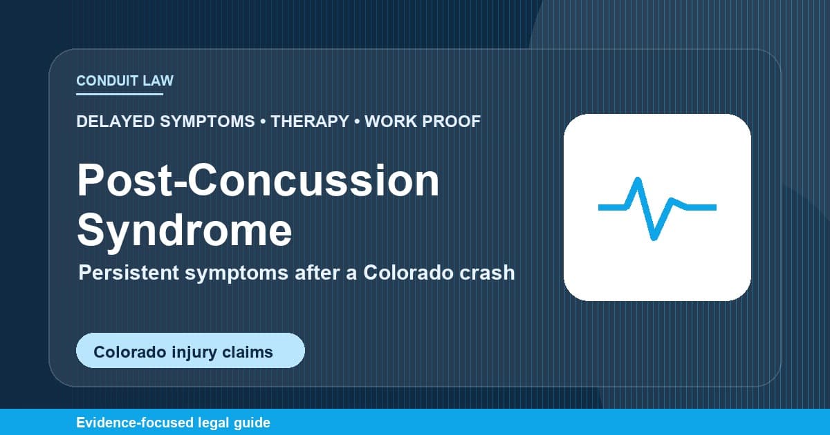 Post-Concussion Syndrome After a Colorado Crash