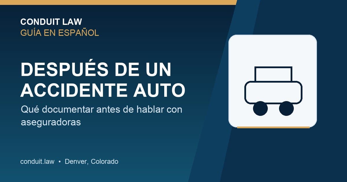 Qué Hacer Después de un Accidente de Auto en Colorado