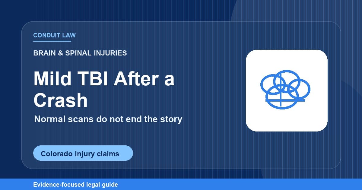 Mild TBI After a Colorado Car Accident | Conduit Law - Colorado personal injury legal article