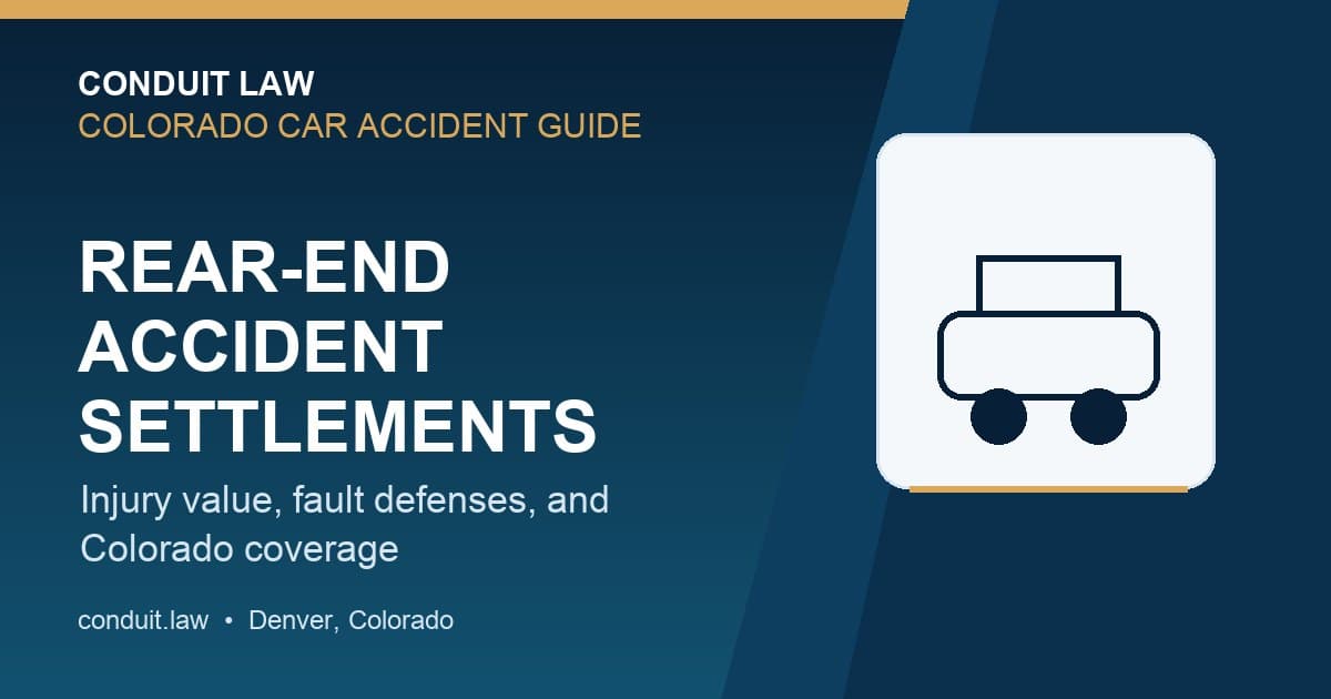 Rear-End Accident Settlement CO | Real Data